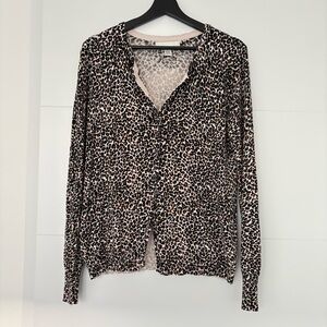 By Design Cheetah Print Button-Up Cardigan Sweater